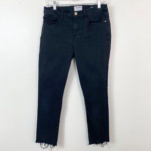Frame Denim Le Skinny de Jeanne in Noir Chew Black Size 30